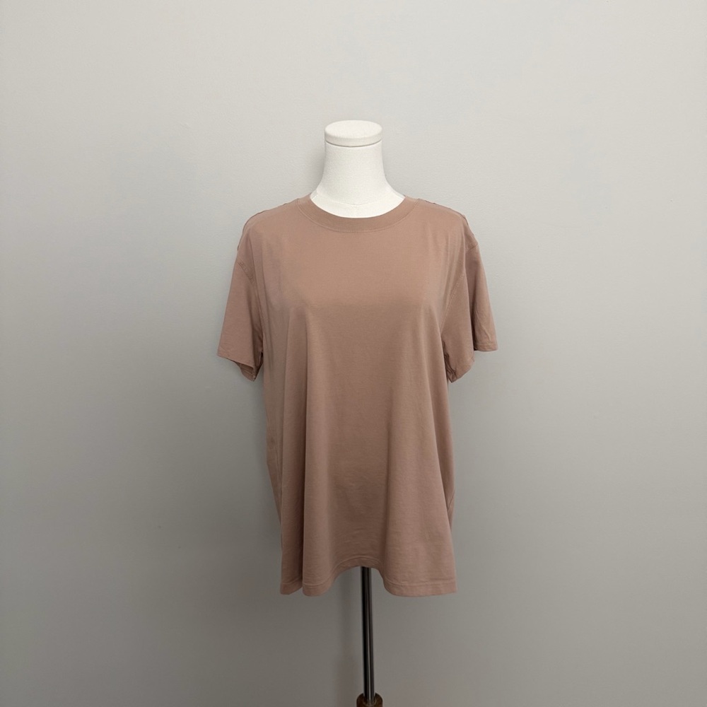 Lululemon Shirt Tee Crewneck Athletic Exercise Basic Lounge Taupe Beige Tan